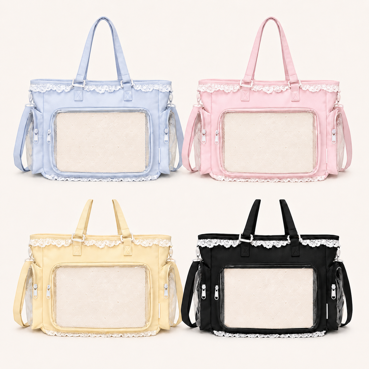 Kawaii Ita Bag with Lace and Clear Display Window