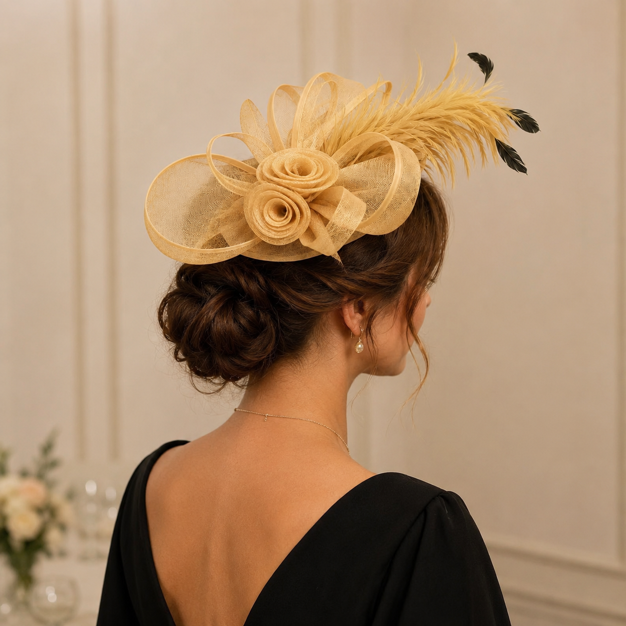 Red Feather Fascinator Hat for Derby, Weddings & Tea Parties