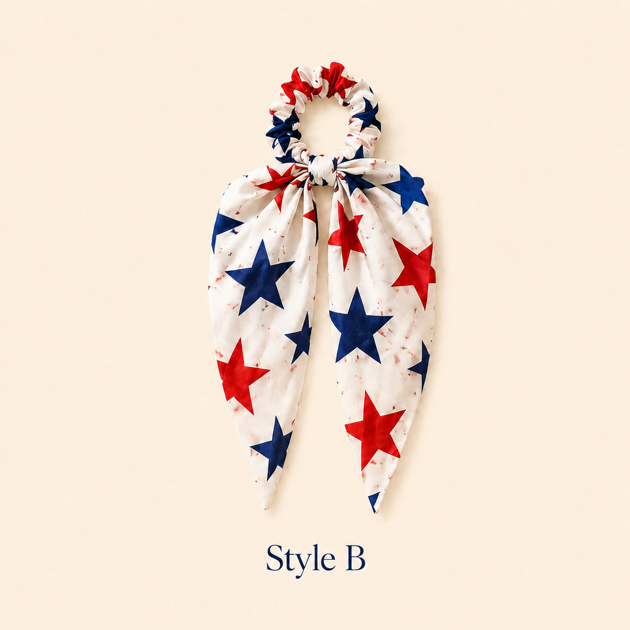 Patriotic Bow Scrunchie Hair Tie with Tails