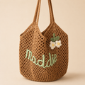 Personalized Crochet Tote Bag with Custom Name and Color Options
