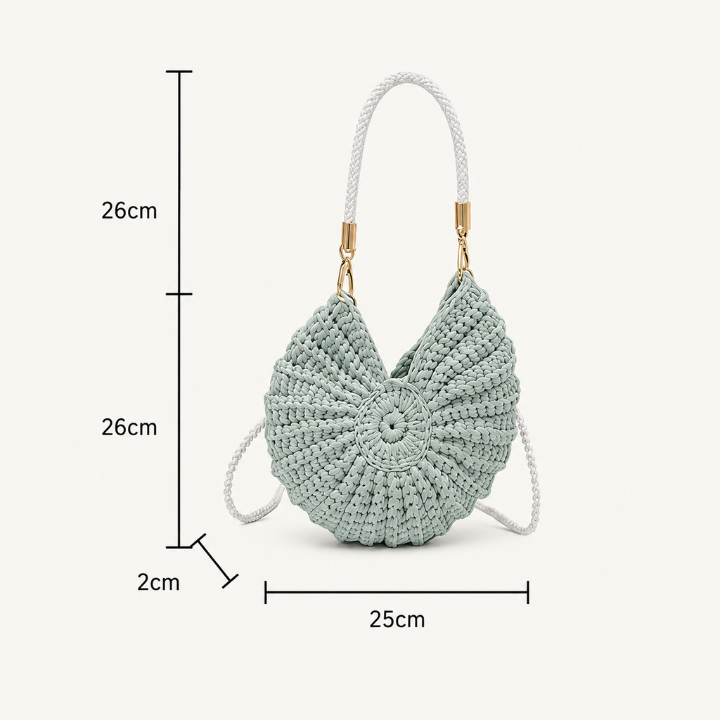 Woven Shell Crossbody Bag for Summer Getaways