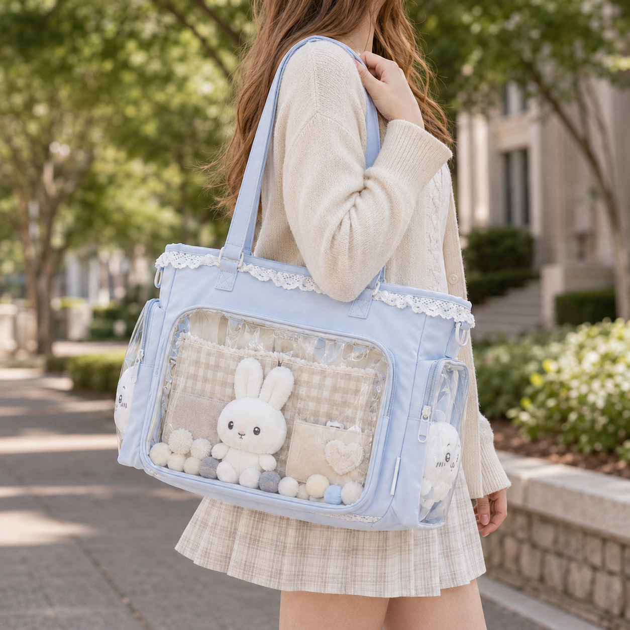 Kawaii Ita Bag with Lace and Clear Display Window