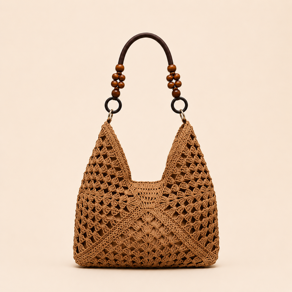Boho Crochet Hobo Bag for Beach Days and Summer Outfits