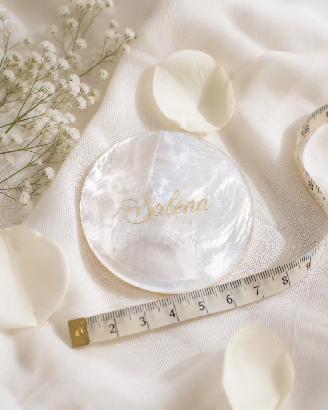 Personalized Mother of Pearl Place Card for Wedding Reception