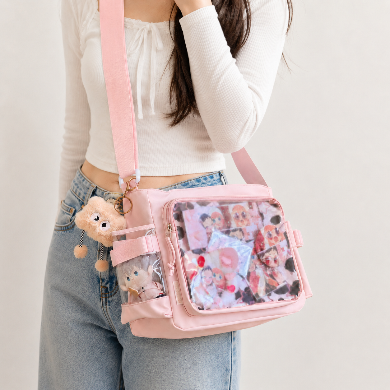 Kawaii Ita Crossbody Bag with Clear Display Window