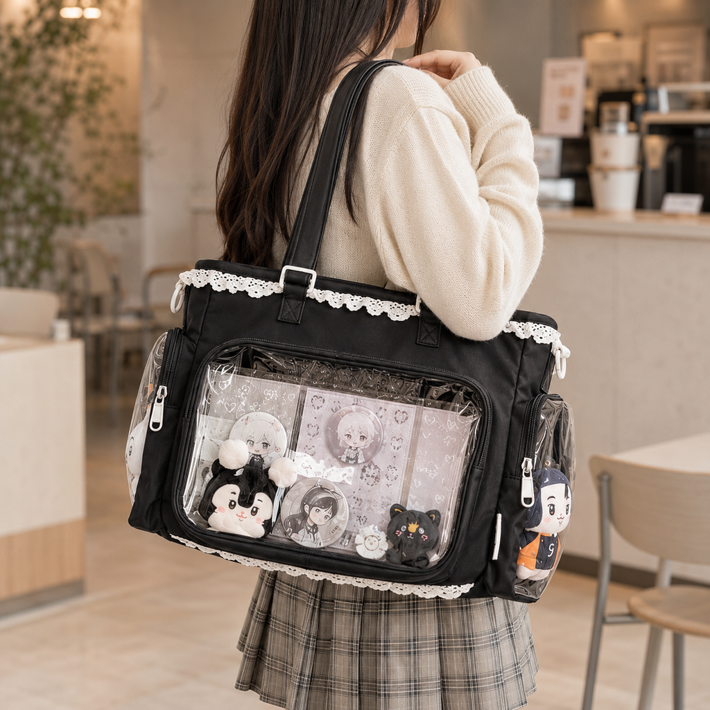Kawaii Ita Bag with Lace and Clear Display Window