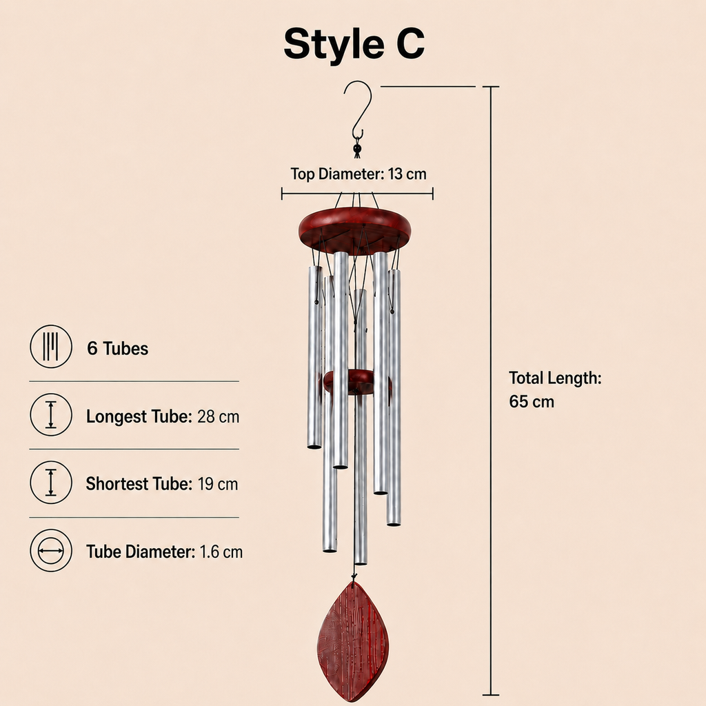 Outdoor Metal Wind Chime for Patio and Garden
