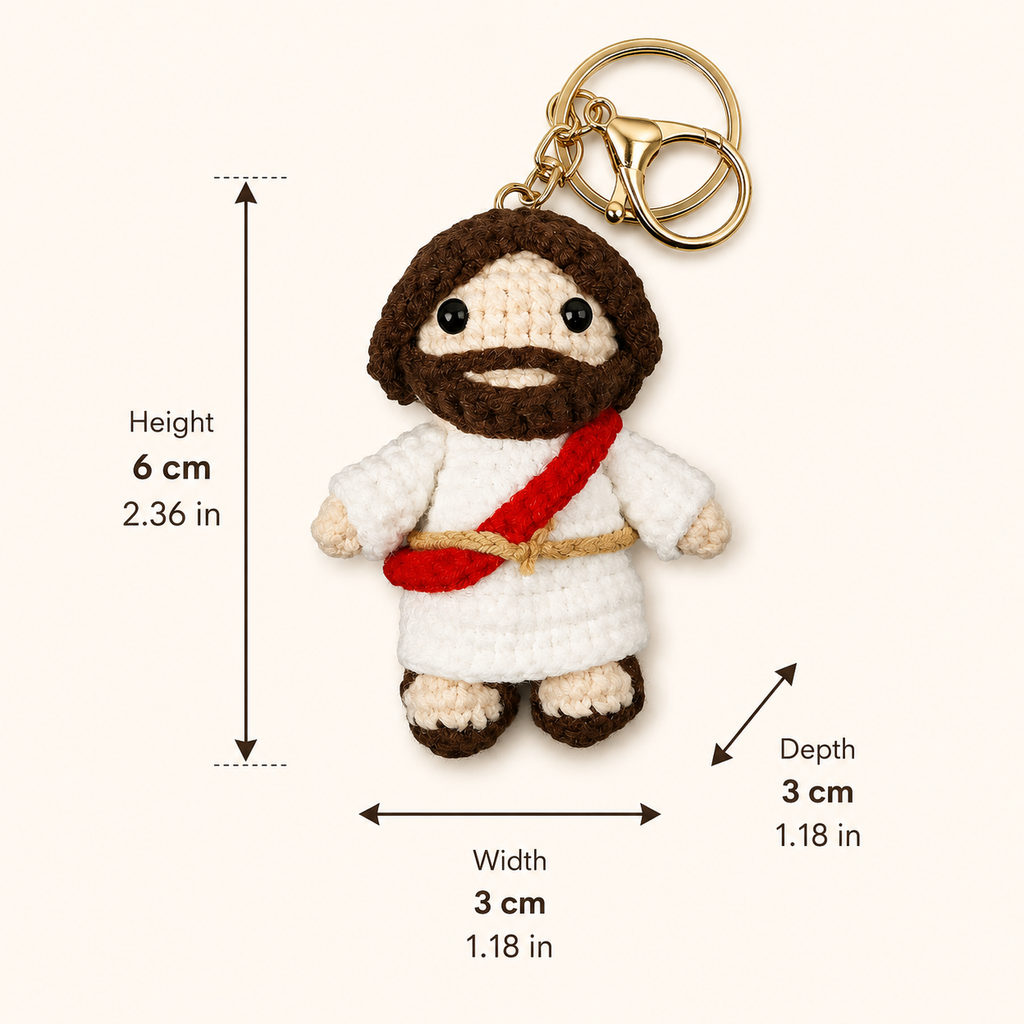 Handmade Crochet Jesus Keychain Car Charm