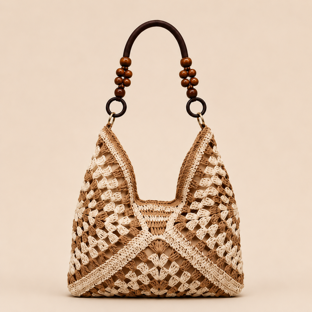 Boho Crochet Hobo Bag for Beach Days and Summer Outfits