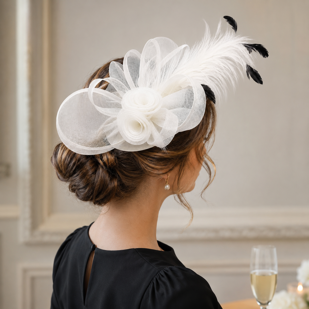 Red Feather Fascinator Hat for Derby, Weddings & Tea Parties
