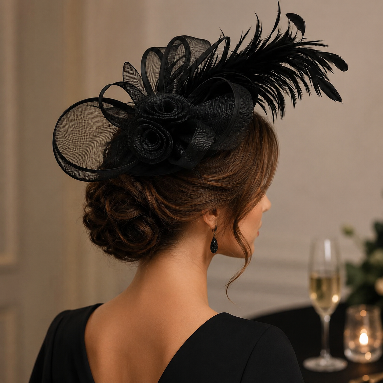 Red Feather Fascinator Hat for Derby, Weddings & Tea Parties