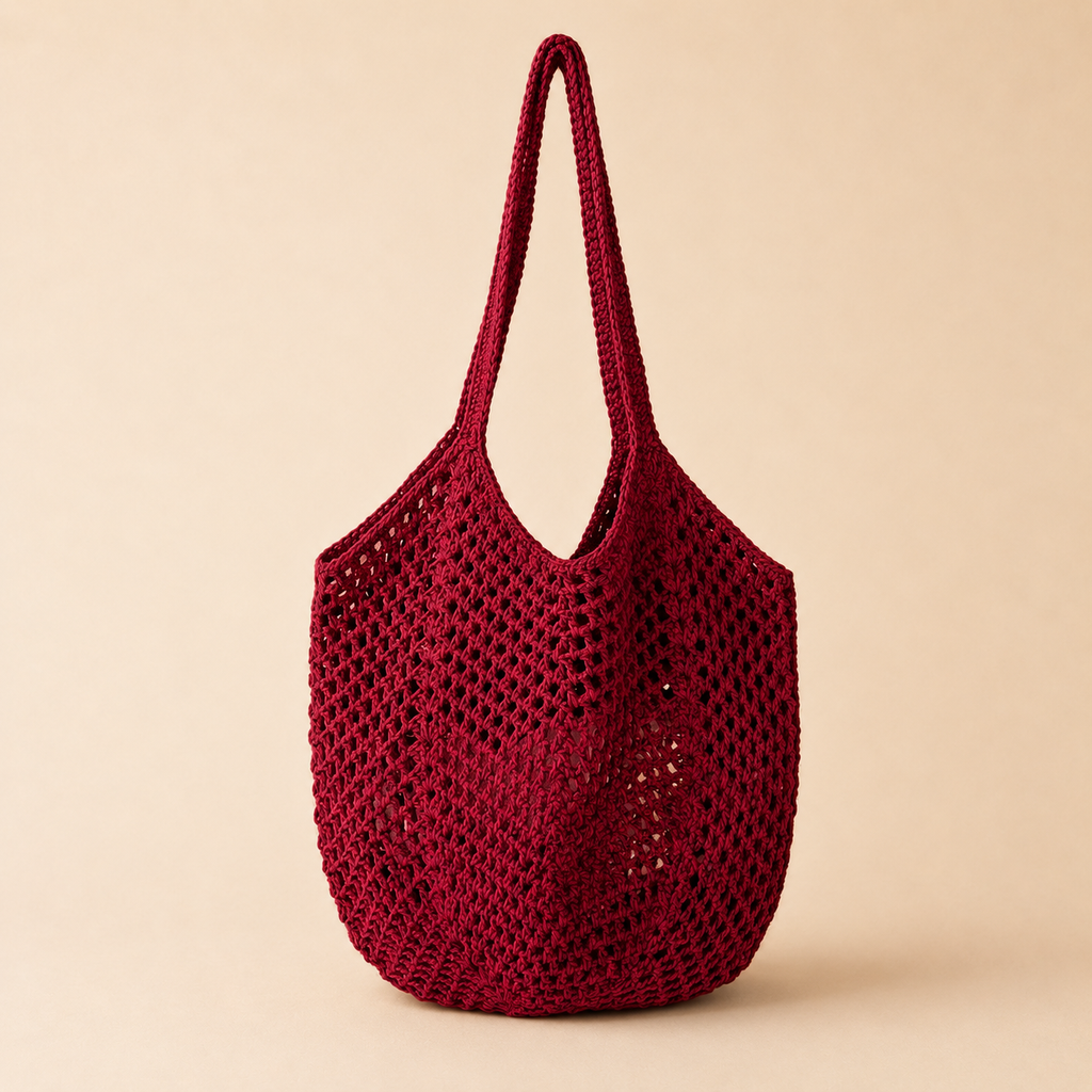 Personalized Crochet Tote Bag with Custom Name and Color Options