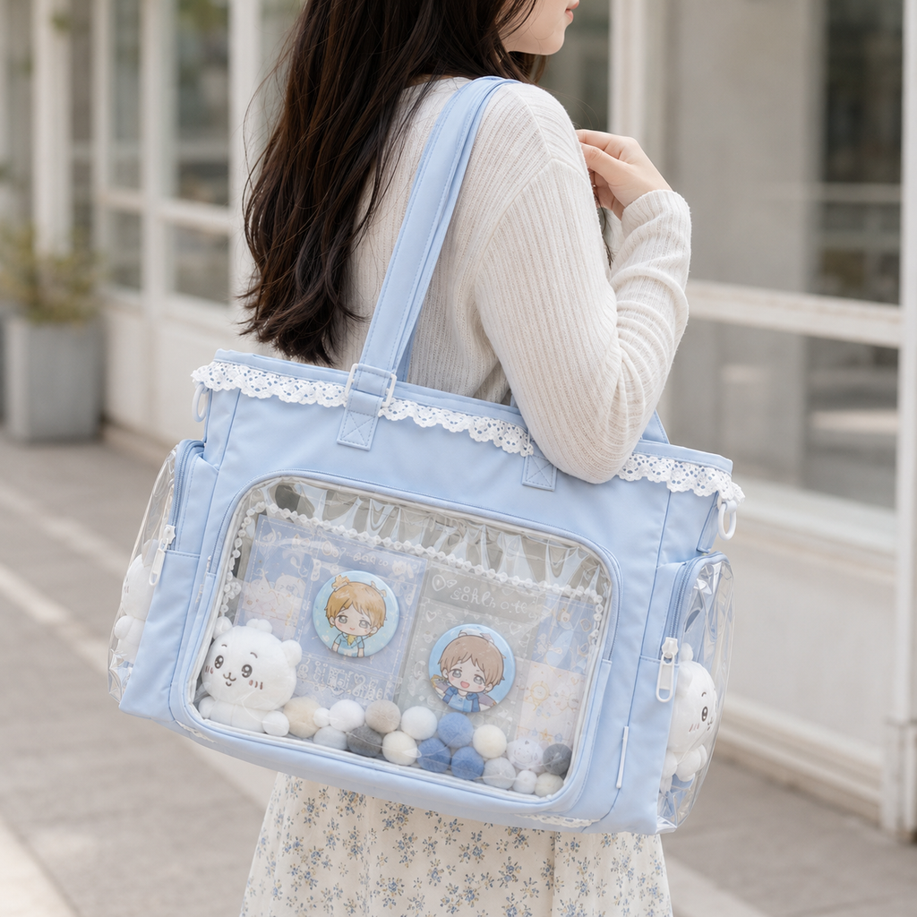 Kawaii Ita Bag with Lace and Clear Display Window