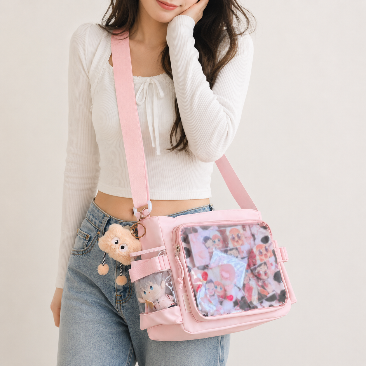 Kawaii Ita Crossbody Bag with Clear Display Window