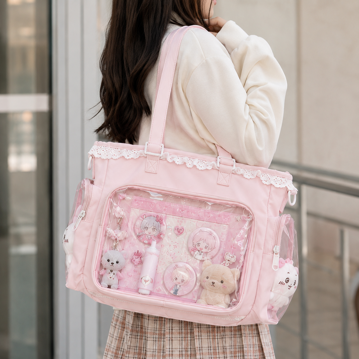 Kawaii Ita Bag with Lace and Clear Display Window