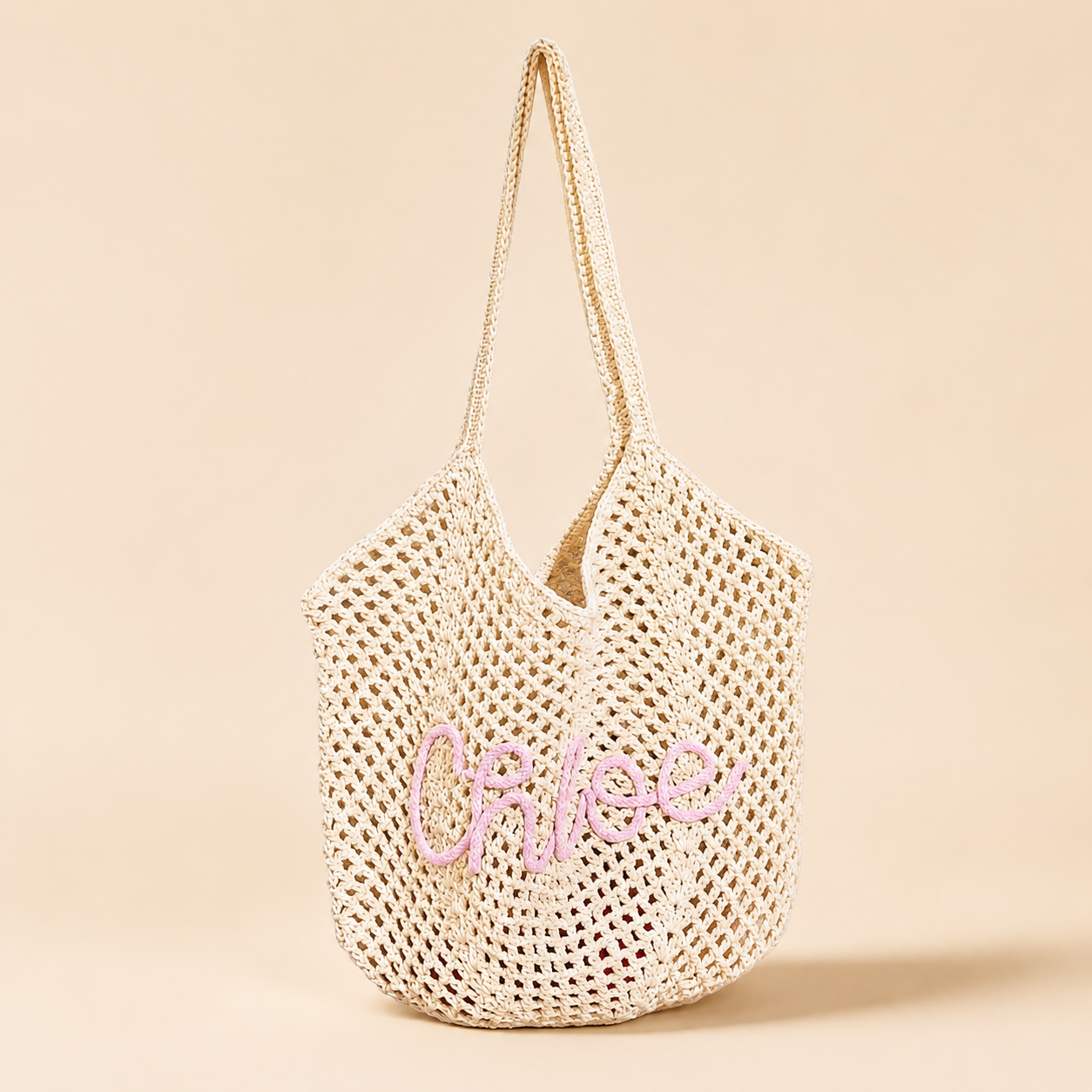 Personalized Crochet Tote Bag with Custom Name and Color Options