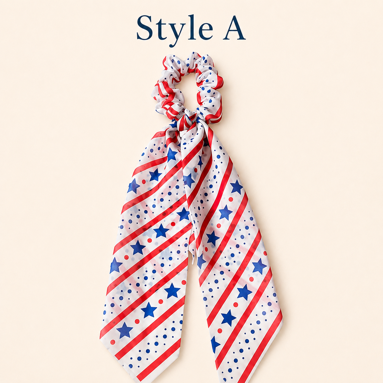 Patriotic Scrunchie Hair Tie with Tails