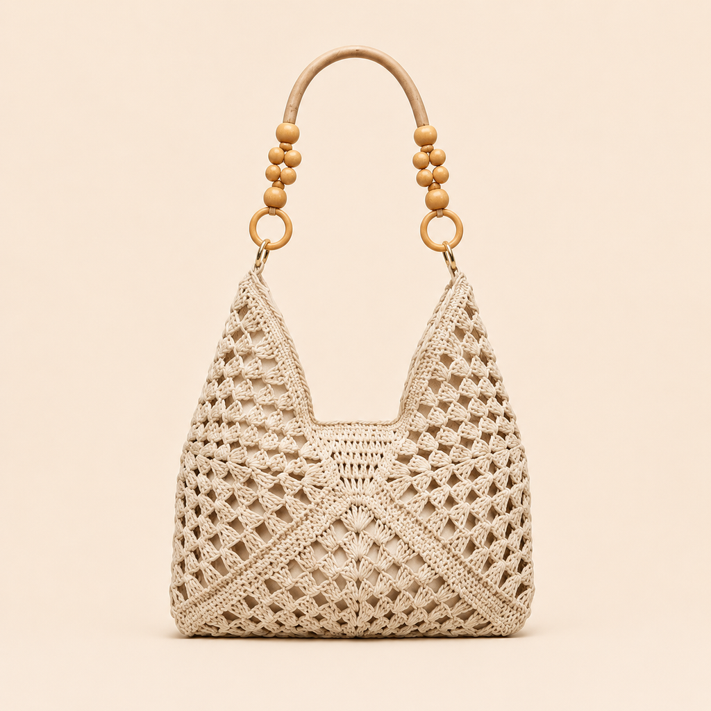 Boho Crochet Hobo Bag for Beach Days and Summer Outfits