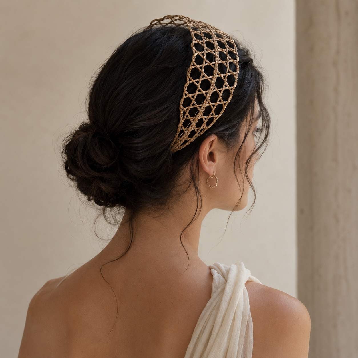 Handwoven Raffia Headband for Boho Summer Hair Styling