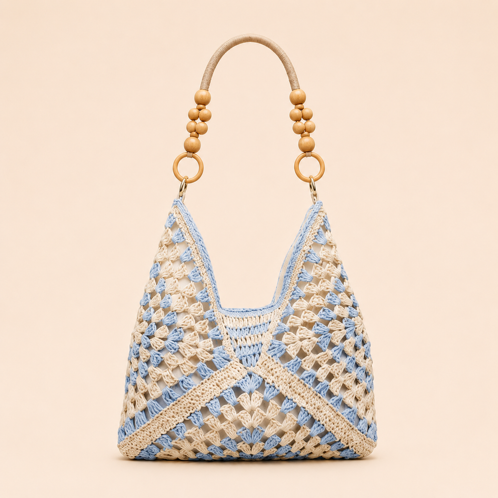 Boho Crochet Hobo Bag for Beach Days and Summer Outfits