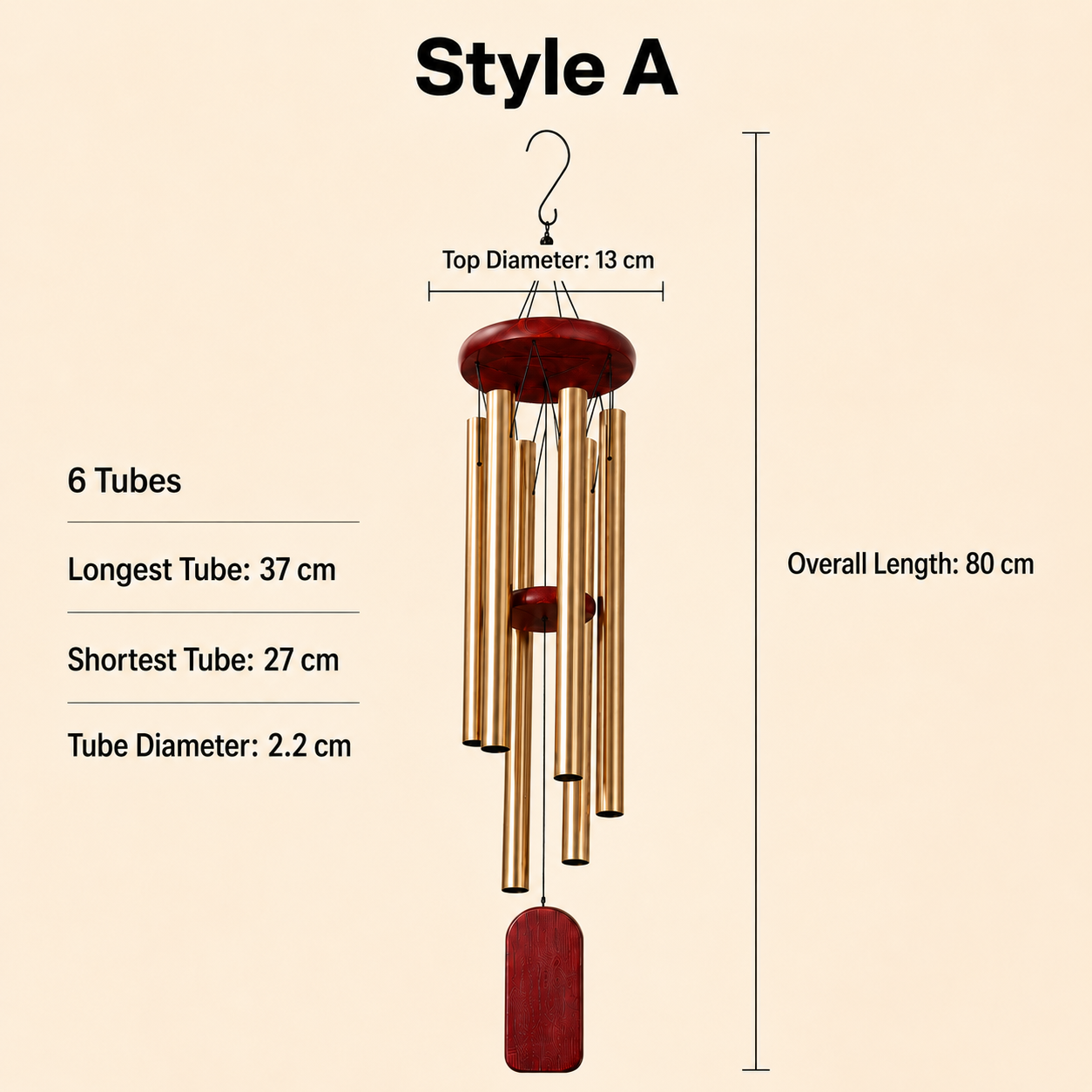 Outdoor Metal Wind Chime for Patio and Garden