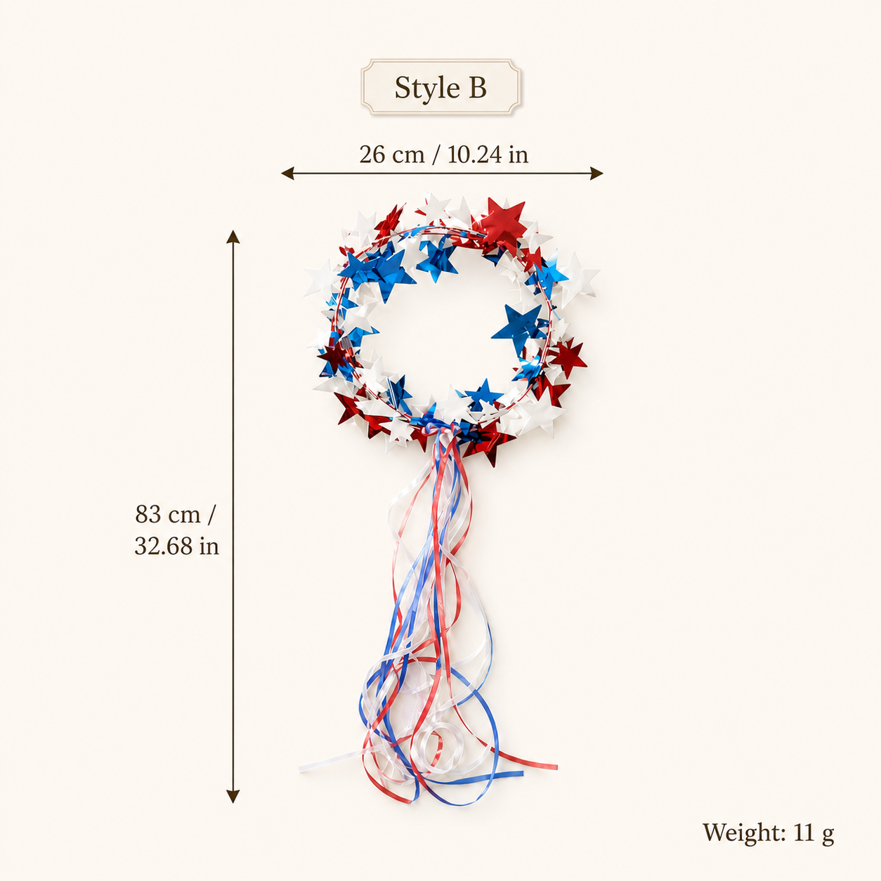 Patriotic Star Wreath Garland for 4th of July Decor