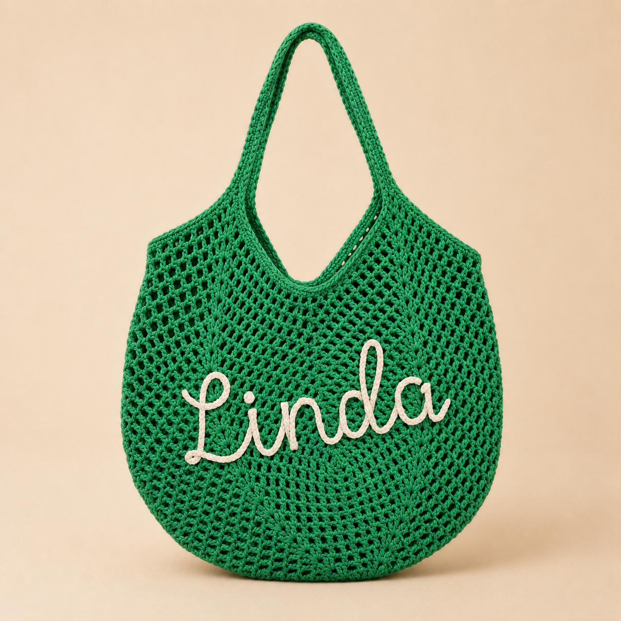 Personalized Crochet Tote Bag with Custom Name and Color Options