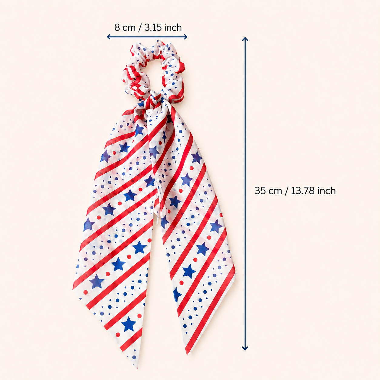 Patriotic Scrunchie Hair Tie with Tails