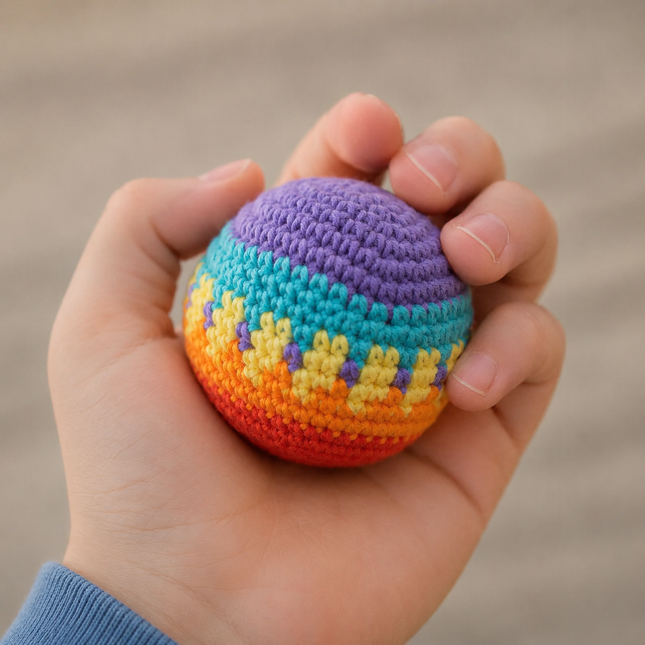 Handmade Crochet Hacky Sack Balls - Random Color Footbag Mix