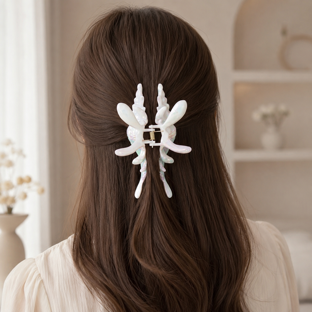 Iridescent Seashell Hair Claw Clip