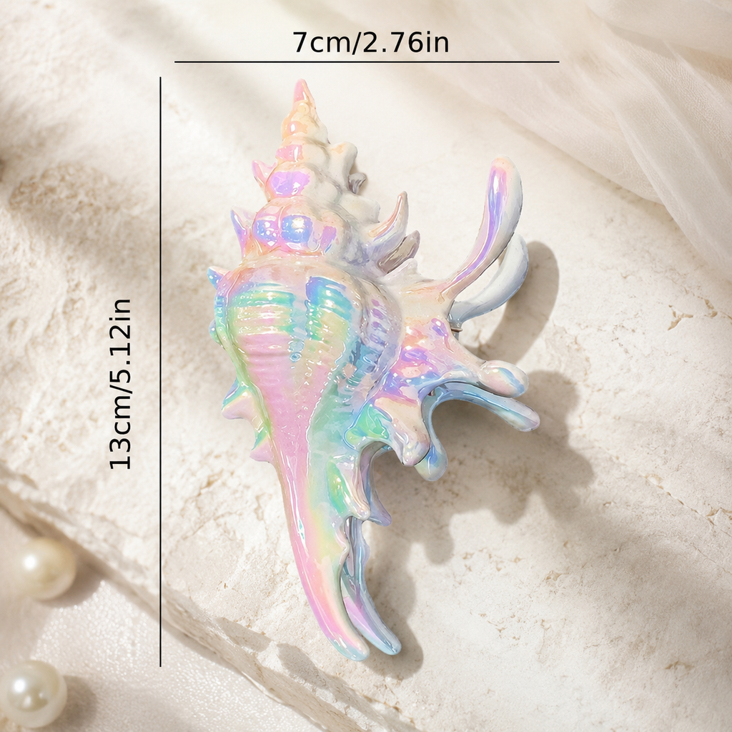 Iridescent Seashell Hair Claw Clip