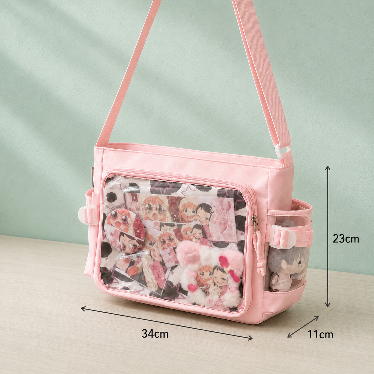 Kawaii Ita Crossbody Bag with Clear Display Window